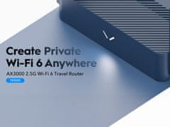 Cudy TR3000 brezžični usmerjevalnik, AX3000, 2.5G, Wi-Fi 6, Mini, VPN, Mesh, USB-C