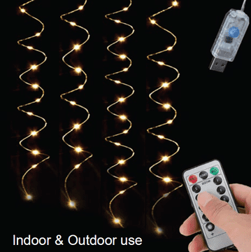 Vito LED svetlobna zavesa toplo bela 3x3m 300LED IP44 srebrna USB 5V NATALE-21