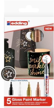 Edding Pisalni marker 753 kaligrafski, kovinski komplet 5 kosov
