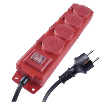 Emos Podaljševalni kabel, 3 m / 250 V, 4 vtičnice, rdeč