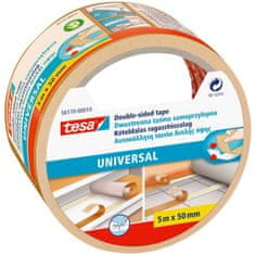 Tesa Dvostranski lepilni trak za preproge 56170, 5 m x 50 mm, bel