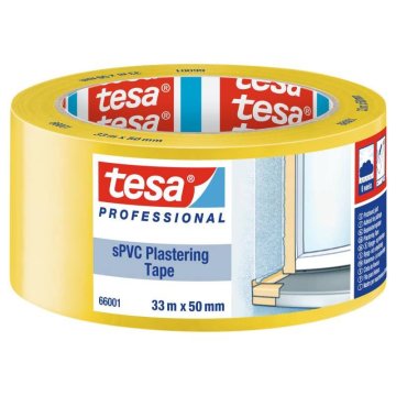 Tesa Plastični maskirni trak 66001, UV 4 tedne, 33 m x 50 mm, rumen