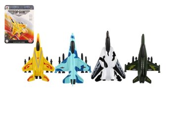 Teddies Letalo/mehurček kovina/plastenke 11 cm zložljiv 4 barve na kartici