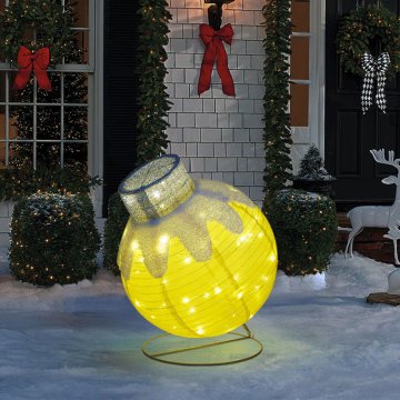 Family Zlata LED krogla elegantna božična svetlobna dekoracija za dom ali vrt 60 LED, 60 × 83 cm