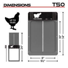 RUN-CHICKEN T50 avtomatska vrata za kokošnjak – v sivi barvi (z Bluetooth)