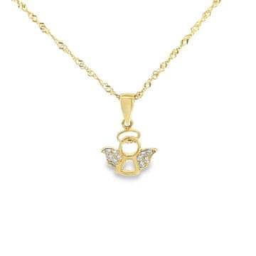 ZLATARSTVO TONKO Zlata verižica z angelom iz rumenega zlata – popolno darilo za sveti krst