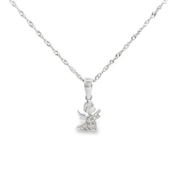 ZLATARSTVO TONKO Zlata verižica z angelom iz belega zlata – popolno darilo za sveti krst