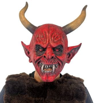 Krampus Maska z LED Očmi – Realistična Hudičeva Maska za Odrasle