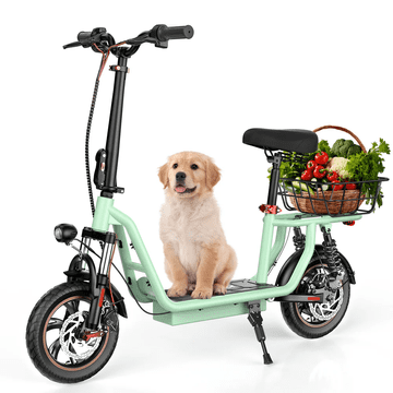 ISCOOTER I12 Električni skuter s sedežem - 12 palčne pnevmatike - 36V 7.5Ah baterija - 500W motor - Doseg 35 km - Disk zavore
