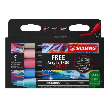 Stabilo Akrilni marker BREZPLAČNO Akrilni CANDY, 5 kosov