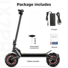 ISCOOTER Dvojni pogon električnega skuterja - 10 palčne terenske pnevmatike - 48V 17.5Ah baterija - 1000W motor*2 - Doseg 60 km - Nosilnost 150 kg