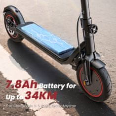 ISCOOTER W5 Električni skuter - 8.5 palčne pnevmatike - 7.8 Ah baterija - 350W motor - Doseg 34 km - Lahek 14.2 kg - IPX4