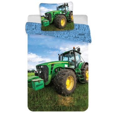 Faro Posteljnina Zeleni traktor