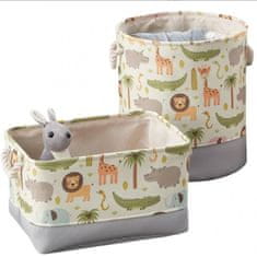 LIVEFY koš za igrače / organizator Safari 30x40cm, siv