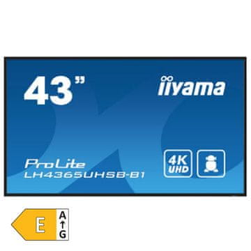 iiyama ProLite LH4365UHSB-B1 43" (108cm) UHD IPS HDMI/DP 24/7 Android zvočniki informacijski zaslon