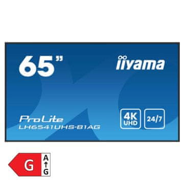 iiyama ProLite LH6541UHS-B1AG 64,5" (164cm) 4K UHD VA 24/7 Android zvočniki informacijski zaslon