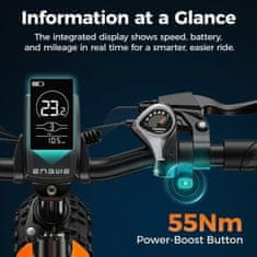 Engwe  EP-2-BOOST Električno kolo ENGWE EP-2 BOOST: 250 W brezkrtačni motor, doseg 120 km PAS, hitrost 25 km/h, baterija 48 V 13 Ah, pnevmatike 20 x 4,0 Fat za mestno vožnjo