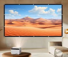 Byintek projekcijsko platno, 254 cm (100"), pralen material, belo