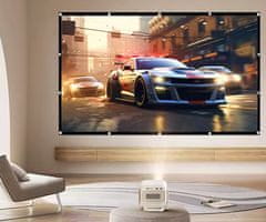 Byintek projekcijsko platno, 254 cm (100"), pralen material, belo