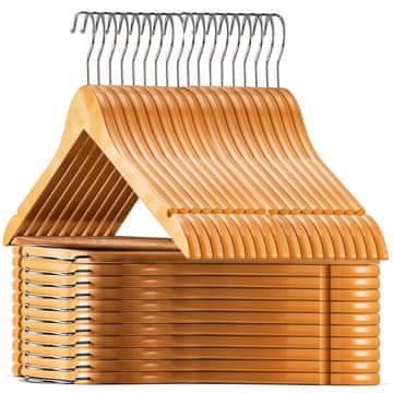 Severno Eleganten Set 30 Vrtljivih Lesnih Obešalnikov WOODY za Omare