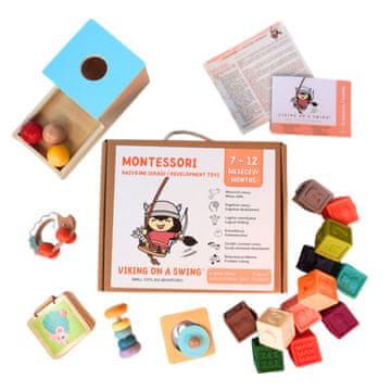 Viking on a swing PAKET 7-12 MESECEV | Montessori igrače za dojenčka | Paket igrač za otroke od 7 meseca starosti do 1 leta| Paket igrač prilagojen starosti in razvoju | Razvojne izobraževalne igrače | Darilni paket