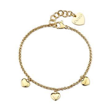S'Agapõ Romantična pozlačena zapestnica s srčki Aurora SAR65