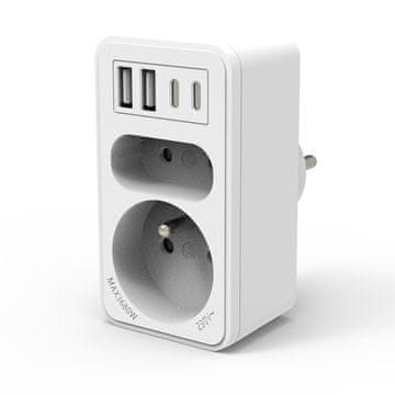 Velamp VELAMP podaljšek vtičnice ADAT-FR-10 z USB-A+C