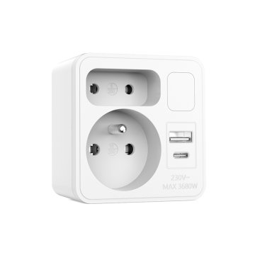 Velamp VELAMP vtičnica ADAT-FR-12 z USB-A+C in svetilko