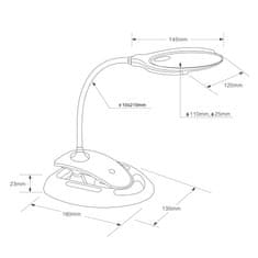 Velamp VELAMP LE008 Namizna svetilka z osvetlitvijo in povečevalno steklo