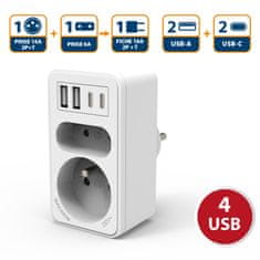 Velamp VELAMP podaljšek vtičnice ADAT-FR-10 z USB-A+C