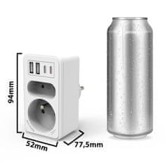 Velamp VELAMP podaljšek vtičnice ADAT-FR-10 z USB-A+C