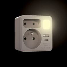 Velamp VELAMP vtičnica ADAT-FR-12 z USB-A+C in svetilko