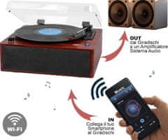 Trevi TT 1030 BT gramofon, 30 W, 33/45/78 rpm, leseno ohišje, rjavo-črn