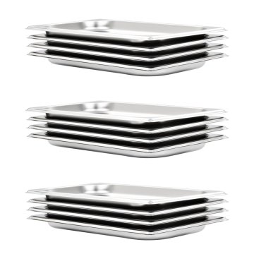 Vidaxl Gastronomske posode 12 kosov GN 1/3 20 mm nerjaveče jeklo