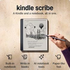 Amazon Kindle Scribe e-bralnik, 25,9cm, 16GB, WIFI, Bluetooth, USB-C, pisalo Premium Pen Plus, črn