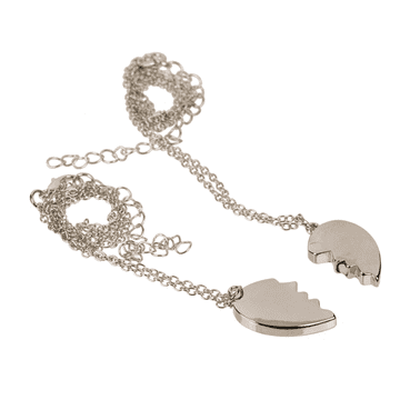 BestDeals Magnetna ogrlica, prijateljska, ljubezenska verižica srce, srebrna