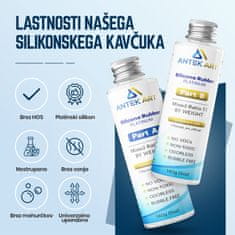 ANTEK ART Komplet za izdelavo silikonskih kalupov, 280 ml