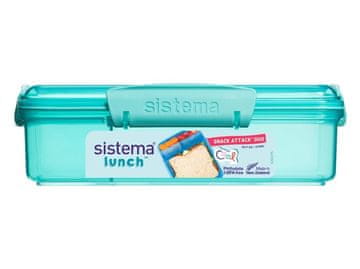 Sistema Split Snack Box škatla za kosilo Snack Attack Duo z dvema ločenima predaloma 975 ml, meta