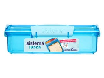 Sistema Split Snack Box škatla za kosilo Snack Attack Duo z dvema ločenima predaloma 975 ml, modra