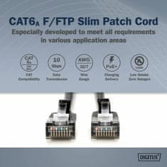 Digitus patch slim FTP CAT.6A 2m črn