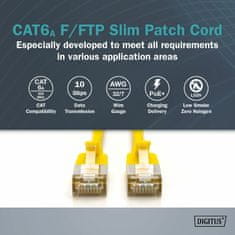 Digitus patch slim FTP CAT.6A 3m rumen