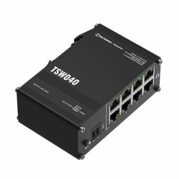 Teltonika stikalo 100M 8-port DIN PoE mini kovinsko ohišje TSW040