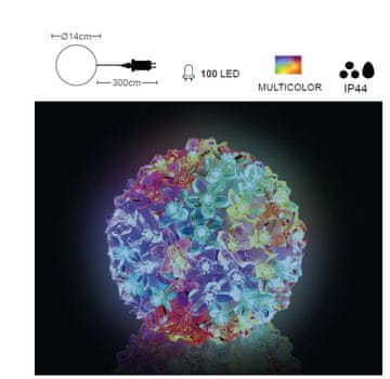 Vito LED božična krogla večbarvna 14cm IP44 NATALE-18