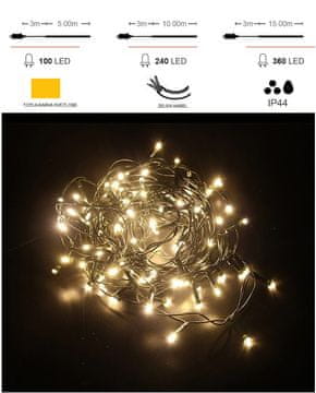Vito LED božična veriga toplo bela 15m IP44 NATALE-5