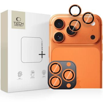 Tech-protect CamRing Fit zaščitno steklo za kamero za iPhone 14/15/16/17 Pro / Max, oranžna