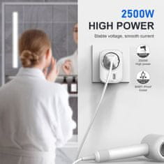 Tech-protect TA100 potovalni adapter UK / EU, belo