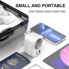 Tech-protect TA100 potovalni adapter UK / EU, belo