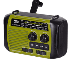 Trevi TREVI RA 7F30 BT DYNAMO radijski sprejemnik, 3v1, FM / AM / SW, USB, microSD, zeleno-črn