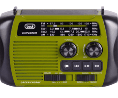 Trevi TREVI RA 7F30 BT DYNAMO radijski sprejemnik, 3v1, FM / AM / SW, USB, microSD, zeleno-črn