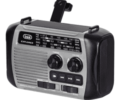Trevi TREVI RA 7F30 BT DYNAMO radijski sprejemnik, 3v1, FM / AM / SW, USB, microSD, sivo-črn